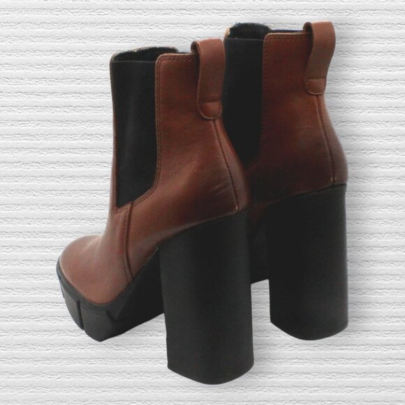 Steve Madden Women's Revised Leather Platform Chelsea Boots - Brown, Size 5 - Picture 7 of 8